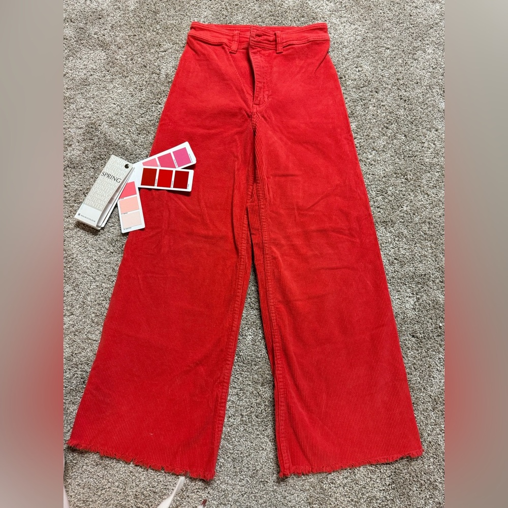 Billabong geranium (red) corduroy wide leg pants, size 27